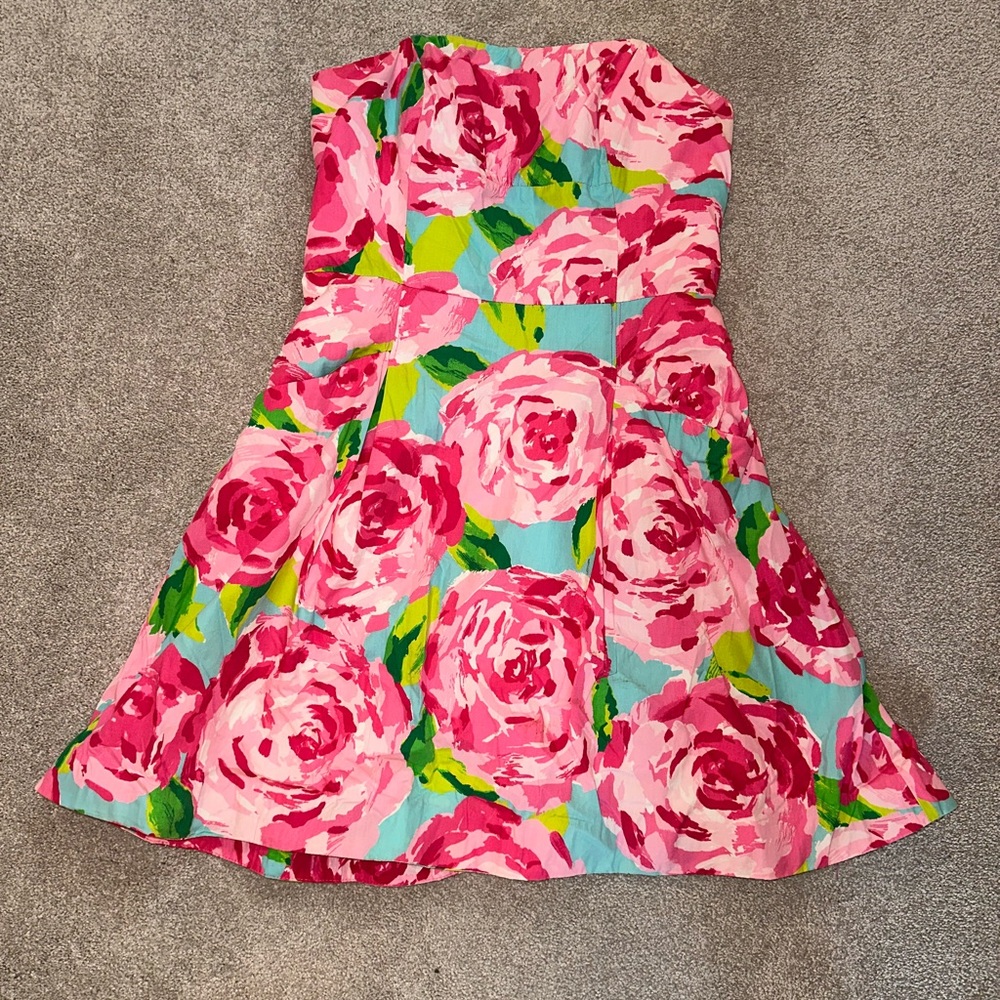 EUC Lilly Pulitzer First Impressions strapless dress